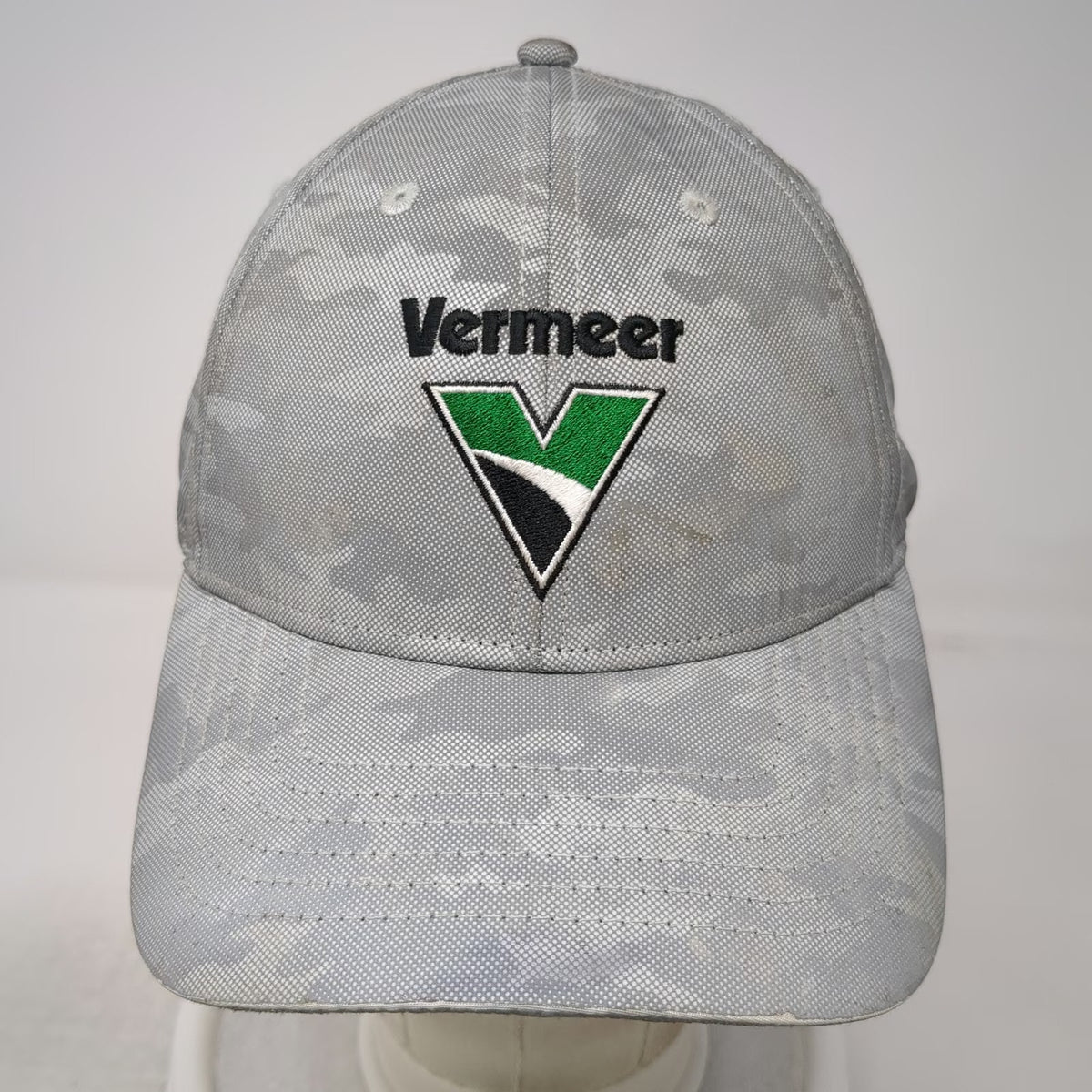 Vermeer Snapback Hat Gray Camo One Size Industrial Logo Polyester Adjustable