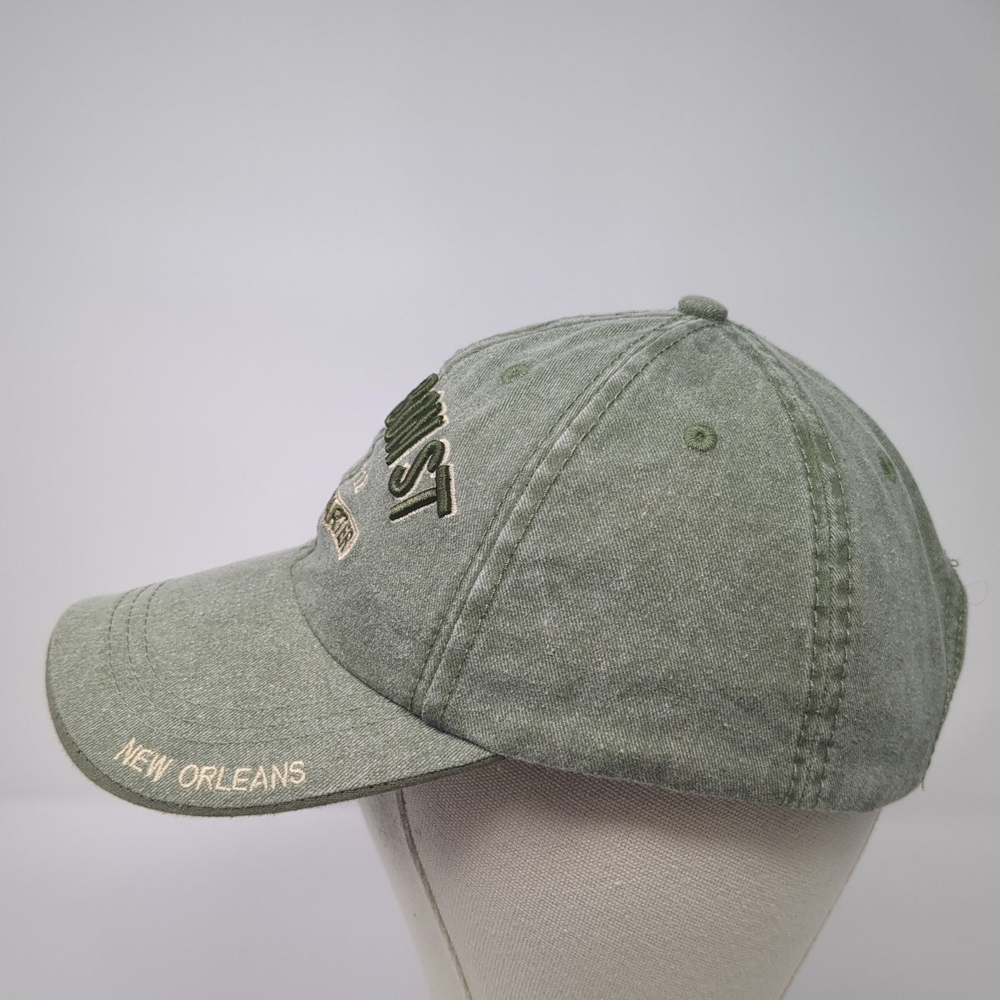 Bourbon St. Est. 1718 Baseball Cap Green One Size Adjustable Embroidered RawMa
