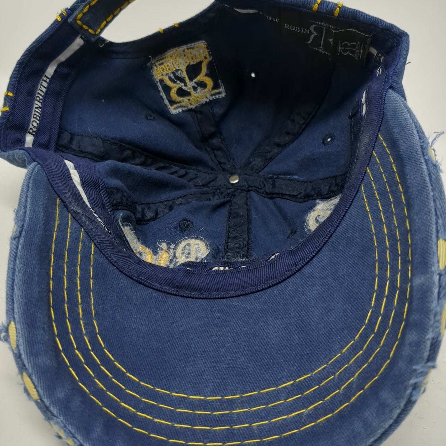 Robin Ruth Puerto Rico 1493 Baseball Cap Blue One Size Distressed Stitch hat