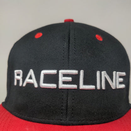 Raceline Wheel Men's Snapback Hat Red Black Adjustable Embroidered Logo