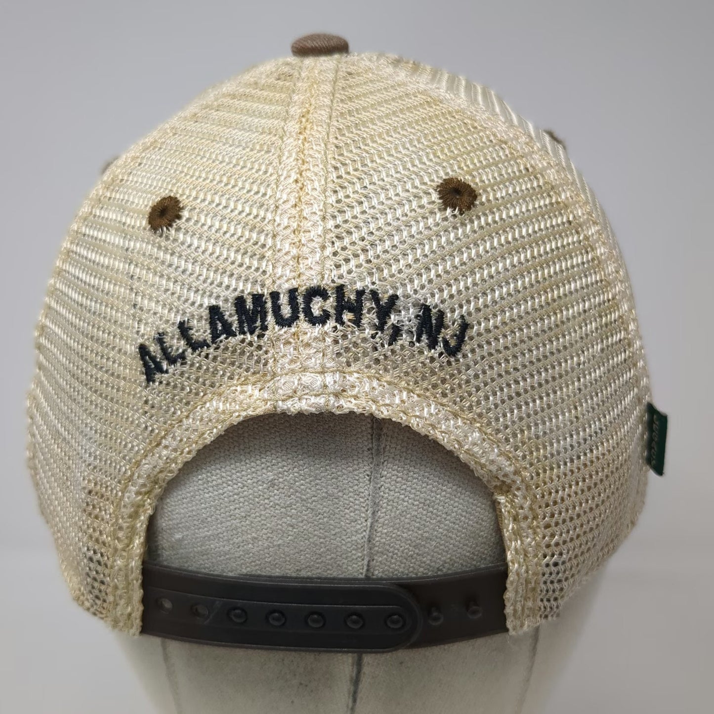 Legacy Trucker Hat Brown One Size Tranquillity Farms Allamuchy NJ American Flag