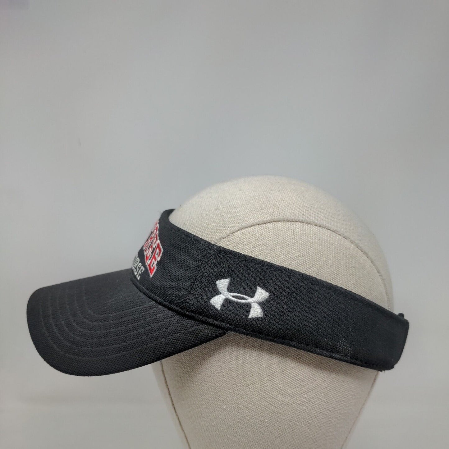 Under Armour Heat Gear Strapback Sun Visor Hat Black OSFA Oak Tree Golf Course