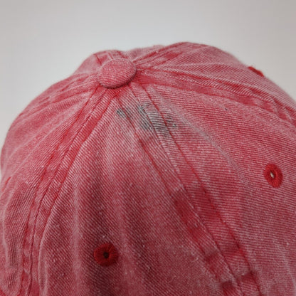 Unbranded Strapback Hat Red One Size Solid Adjustable Blank Vent Holes