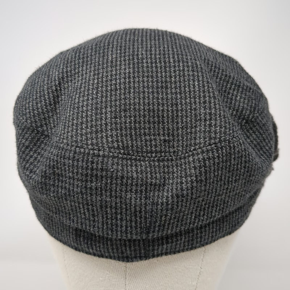 deLux Army Cap Gray One Size Flower Accent Micro Houndstooth Tweed Hat