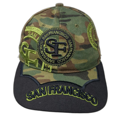 Lanza San Francisco SF Camo Green Baseball Cap One Size Strapback Souvenir Hat
