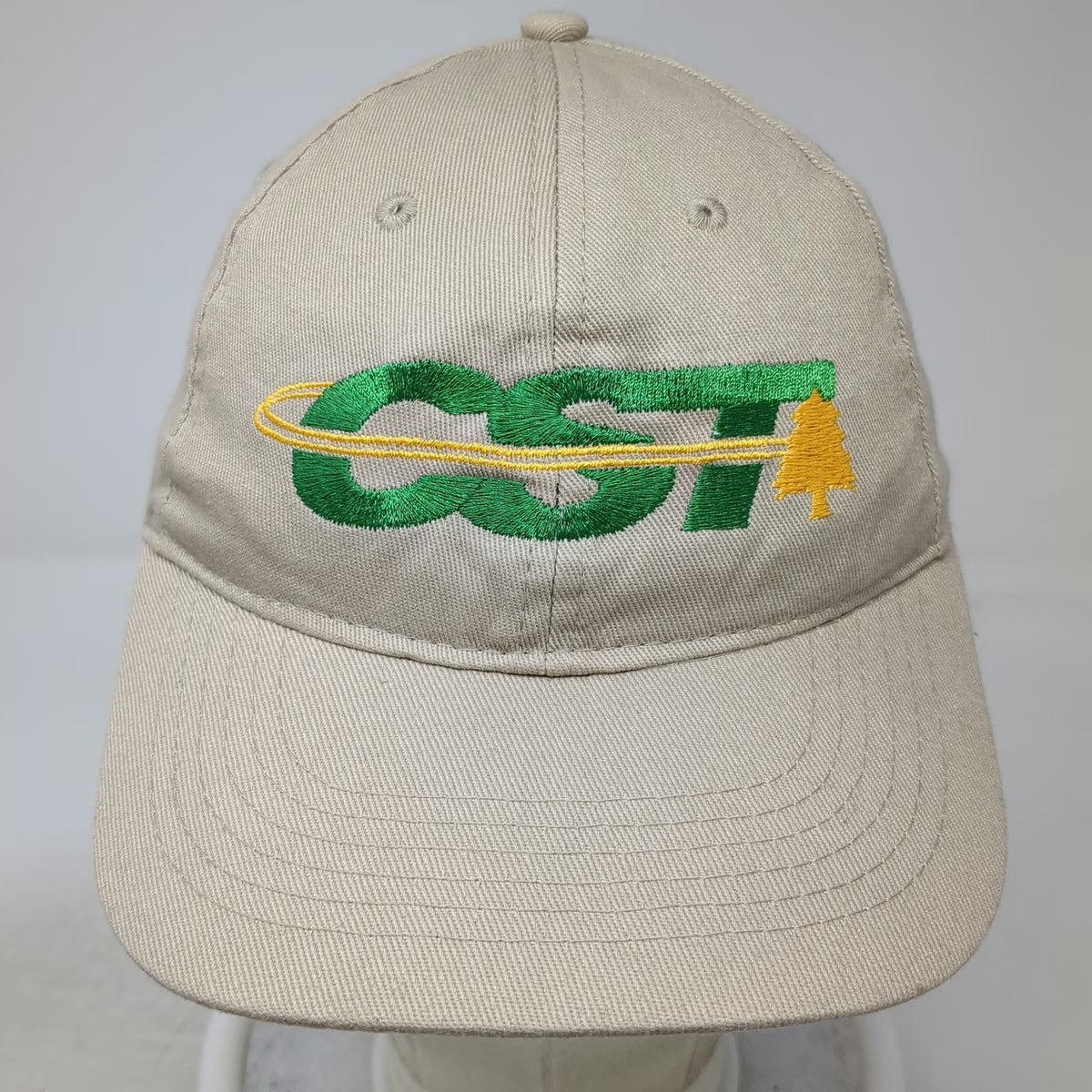 Apollo USA Baseball Cap Beige One Size CST Pine Tree Logo Embroidered Hat Curved