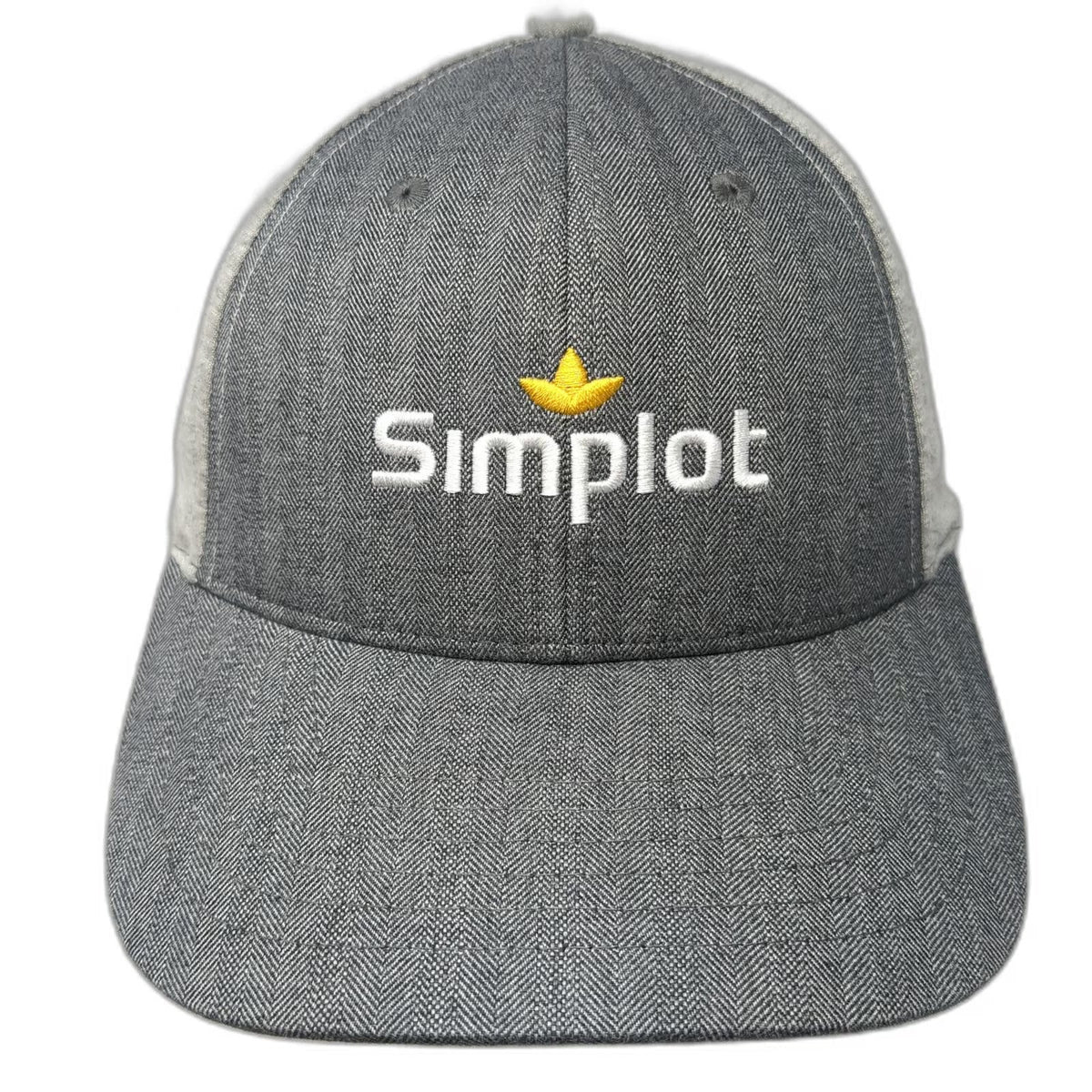 K-Products Simplot Gray One Size Baseball Cap Hat Herringbone Jersey Strapback