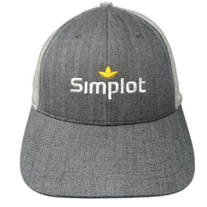 K-Products Simplot Gray One Size Baseball Cap Hat Herringbone Jersey Strapback