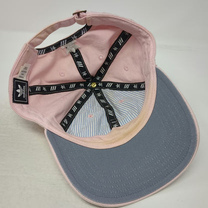 Adidas Baseball Cap Pink One Size Trefoil Logo Slideback Cotton Curved Brim Hat