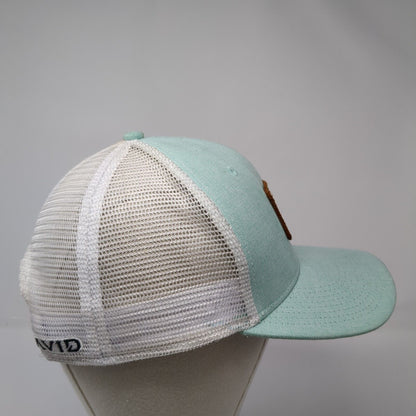 Fishing Hook Patch Snapback Trucker Hat Blue One Size Mesh Back Avid