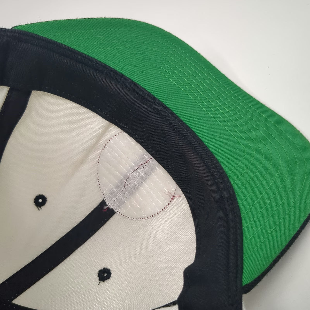 Brixton Snapback Hat White Black Red Patch Green Underbrim One Size Acrylic Wool
