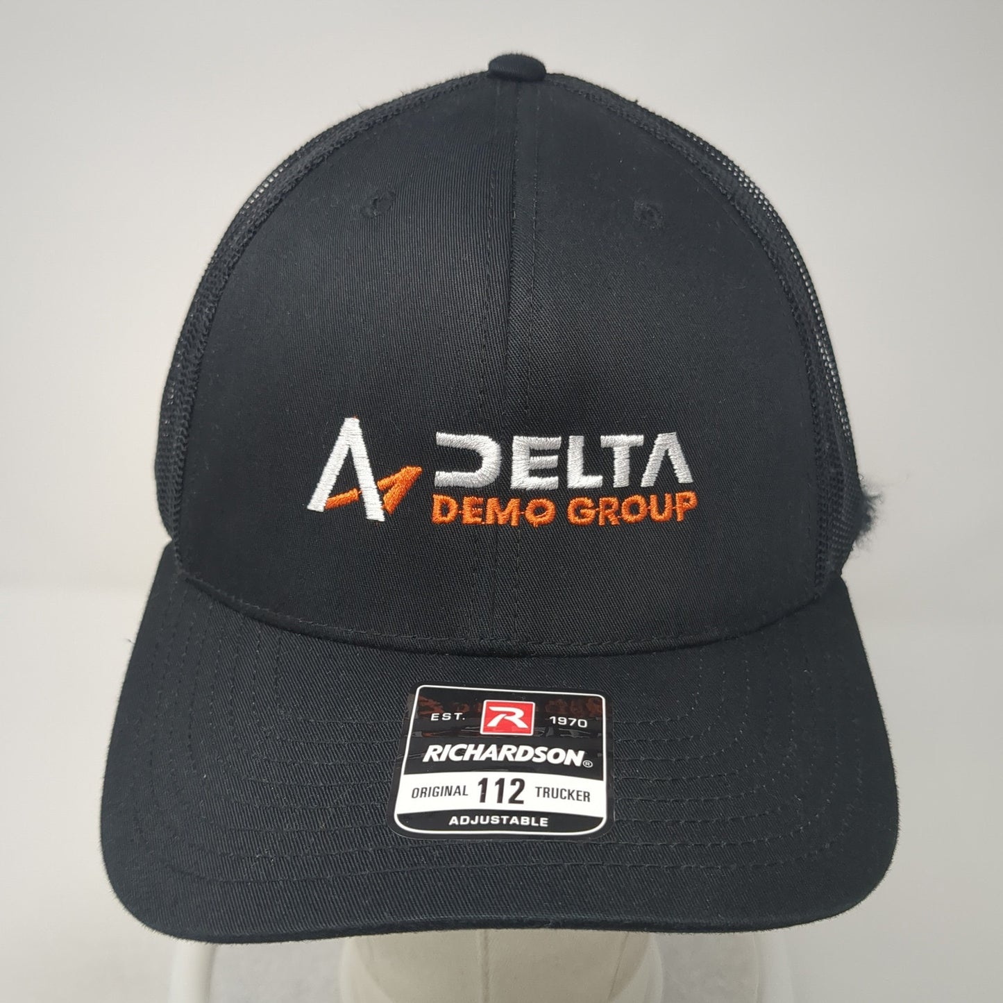 Delta Demo Group Snapback Trucker Hat Black One Size Mesh Back Adjustable