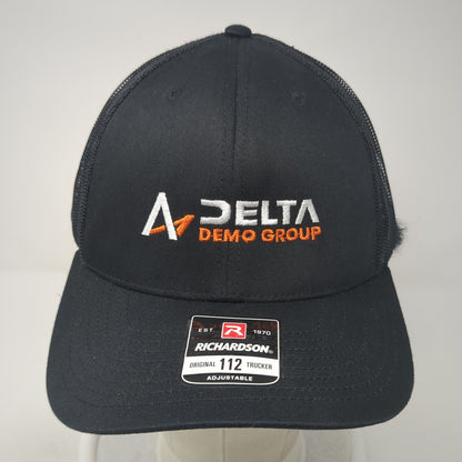 Delta Demo Group Snapback Trucker Hat Black One Size Mesh Back Adjustable