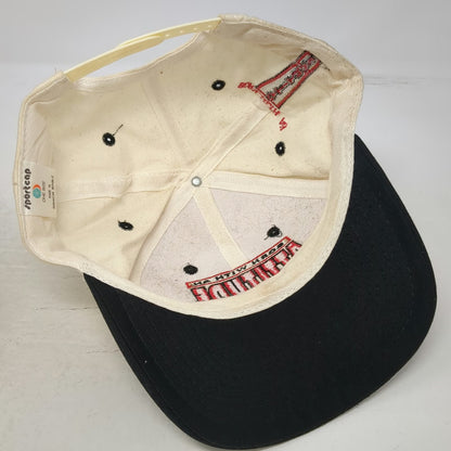 Sportcap Snapback Hat Beige One Size Born With An Attitude Two Tone Black Red