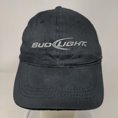 Bud Light Strapback Hat Black OSFA Adjustable Embroidered 6 Panel Cotton