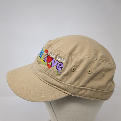Faith Hope Love 1 Cor. 13:13 Cadet Army Cap Tan One Size Embroidered District