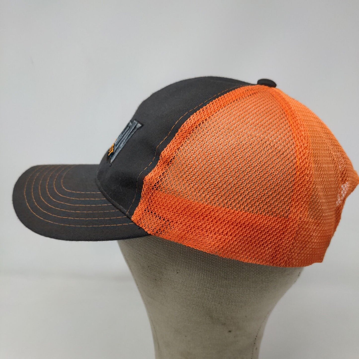 Franklin Equipment Mens Snapback Mesh Back Hat Gray Orange Size OSFM Embroidered