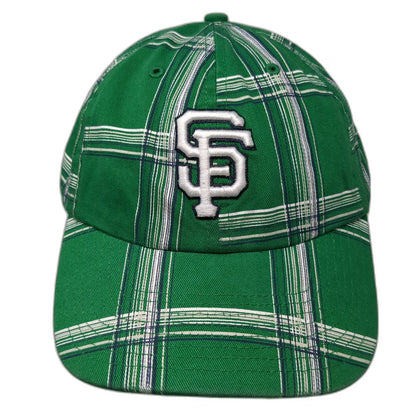 San Francisco Giants MLB '47 Brand Baseball Cap Green OS Plaid Slideback Hat