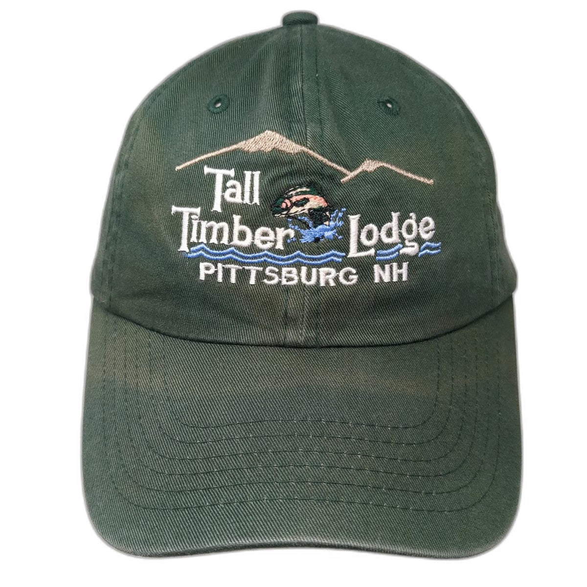 Imperial Baseball Cap Green OSFM Tall Timber Lodge Pittsburg NH Fishing Logo Hat