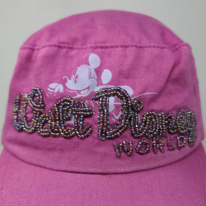 Disney Parks Women's Walt Disney World Cadet Cap Hat Pink Beaded Mickey