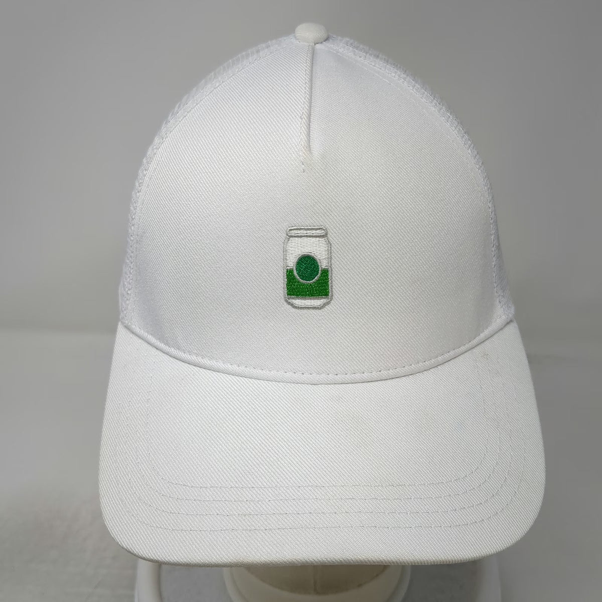 Spindrift Trucker Hat White One Size Mesh Back Snapback Recycled Polyester