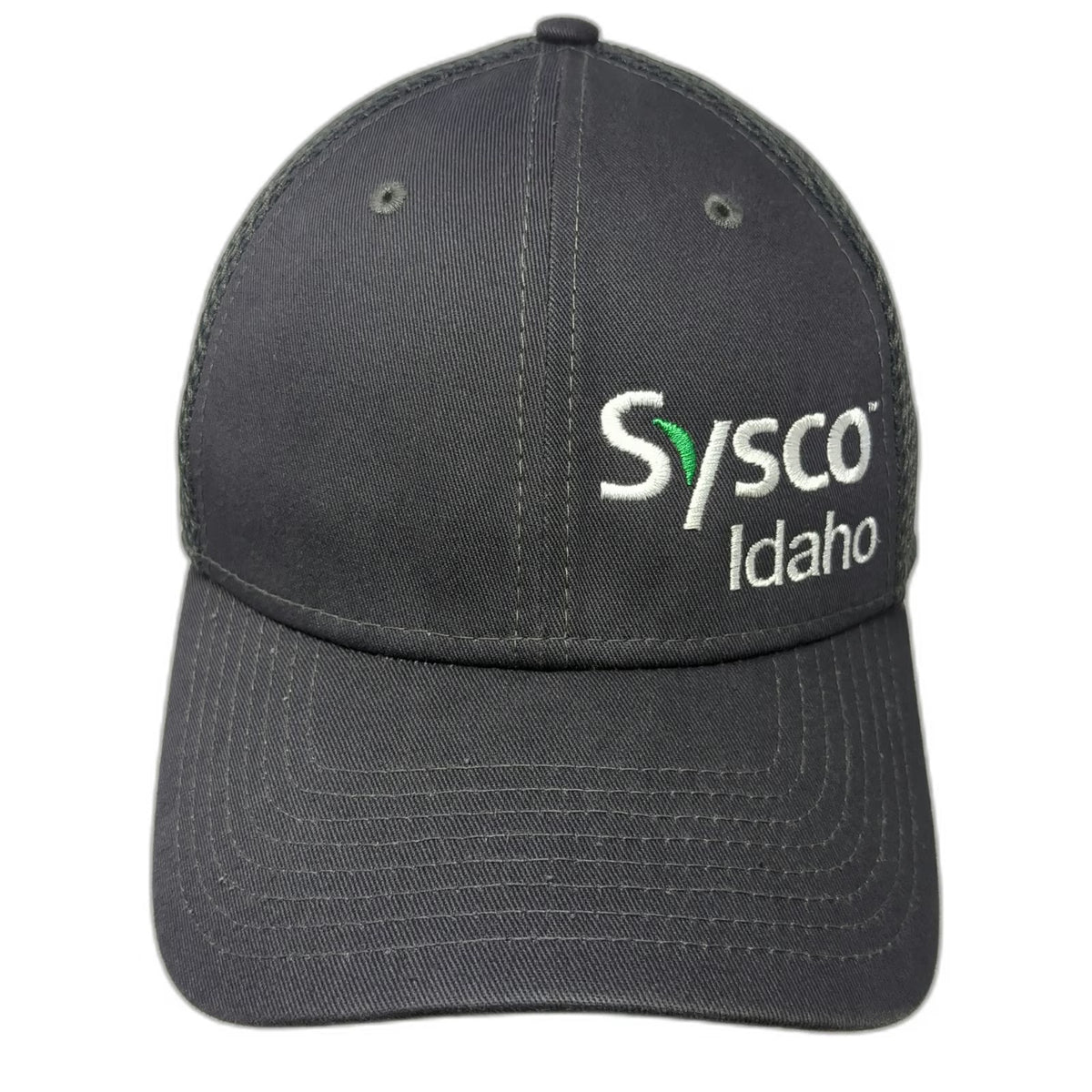 New Era Baseball Cap Gray L Sysco Idaho Mesh Back Stretch Fit 39THIRTY Hat