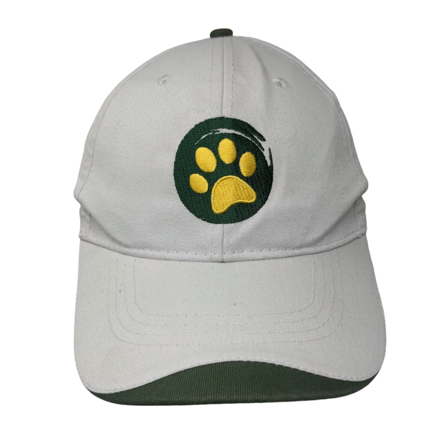 Paw Strapback Hat Tan OSFA Adjustable Embroidered 6 Panel Hit Wear