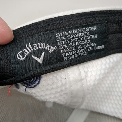 Callaway Baseball Cap White One Size Side Logo Curved Brim Contrast Stitch Hat