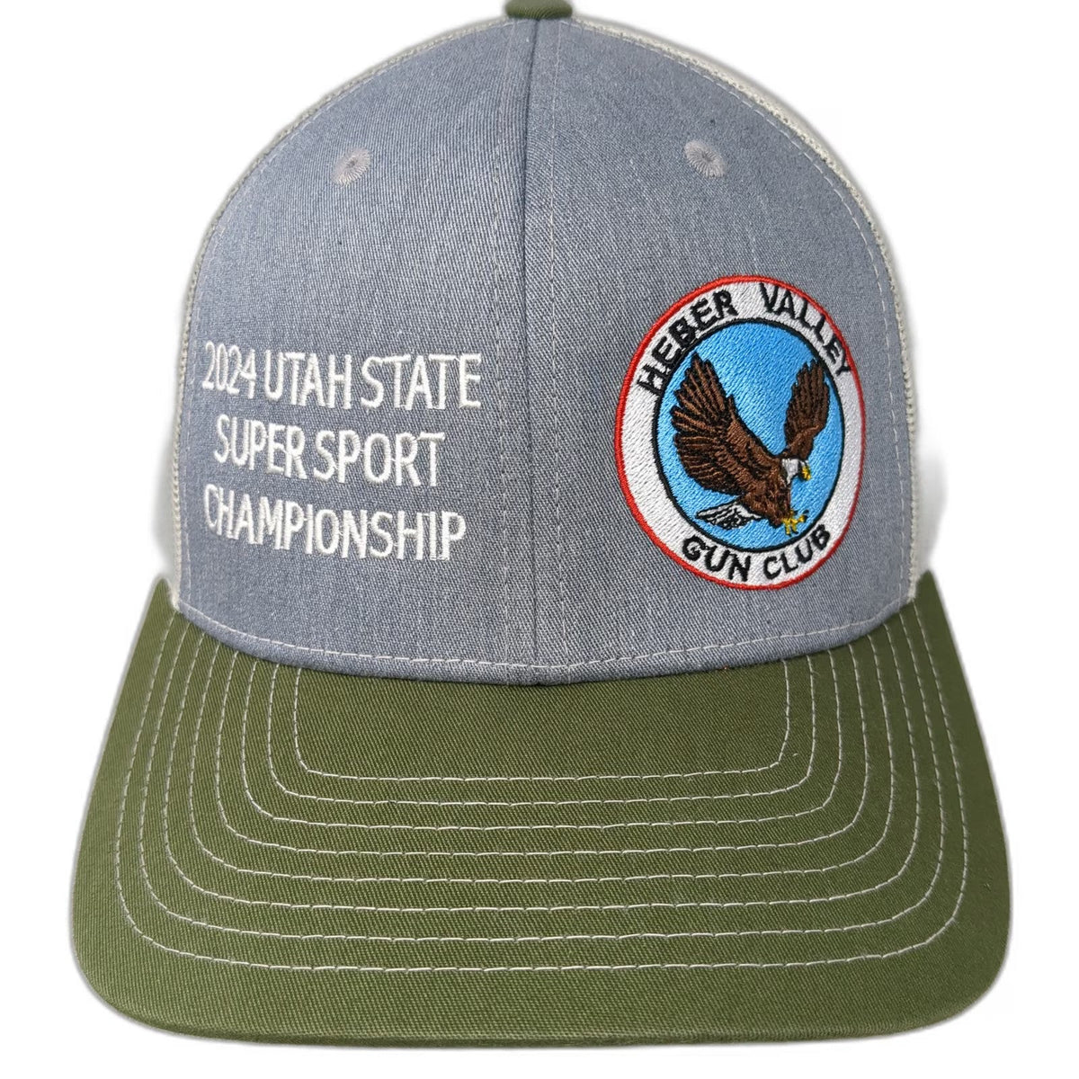 Richardson Trucker Hat Blue Green One Size Gun Club Eagle Patch 2024 Snapback