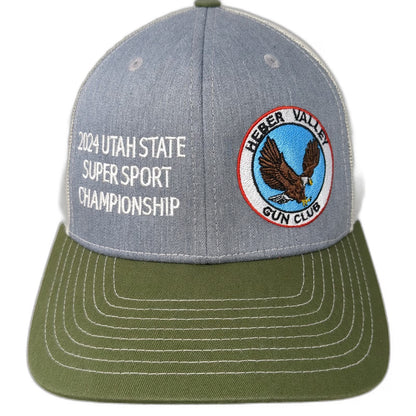 Richardson Trucker Hat Blue Green One Size Gun Club Eagle Patch 2024 Snapback