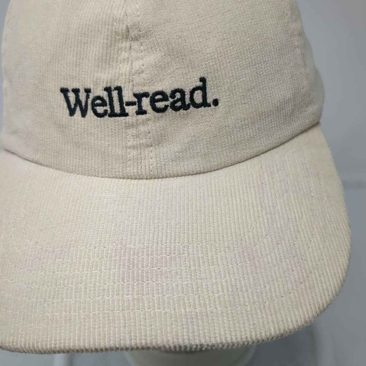 Book of the Month Beige Baseball Cap One Size Corduroy Well-read Side Logo Hat