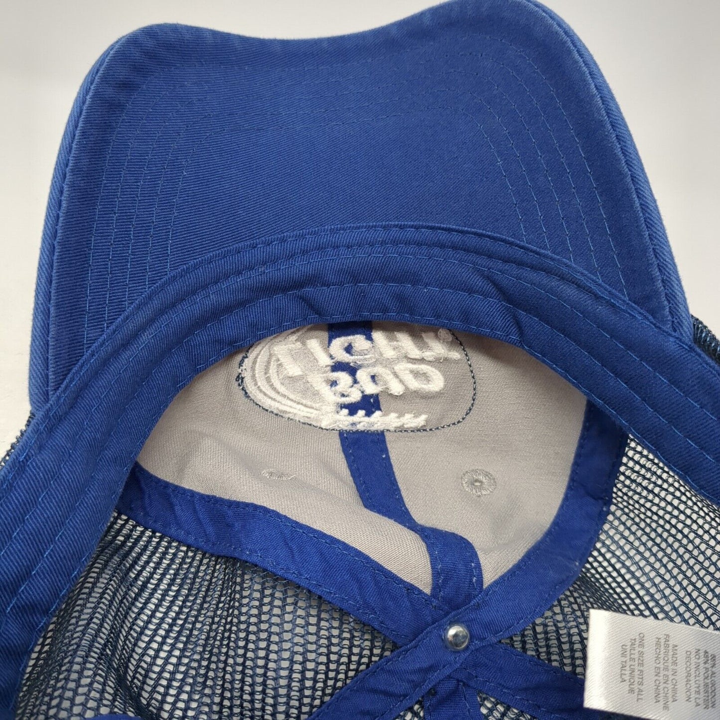 Bud Light Snapback Trucker Hat Blue One Size Adjustable Embroidered Mesh Back