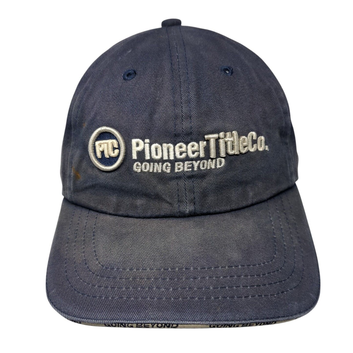 Pioneer Title Co. Going Beyond Strapback Hat Blue One Size Adjustable