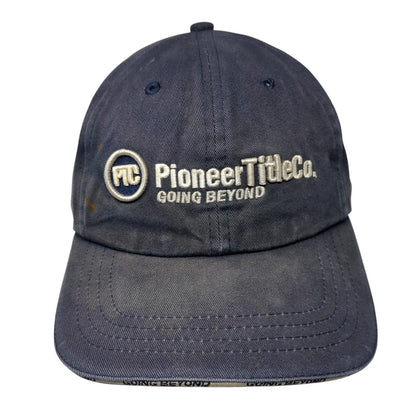 Pioneer Title Co. Going Beyond Strapback Hat Blue One Size Adjustable