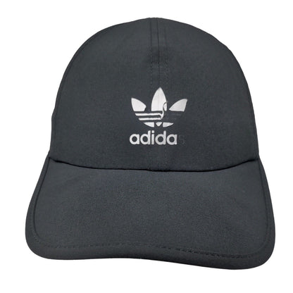 Adidas Men's Strapback Hat Black White Striped Distressed Trefoil Logo