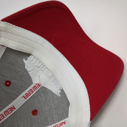 New Era Baseball Cap Red White XL Ridgeline Financial Mesh Hat Mountain Stretch