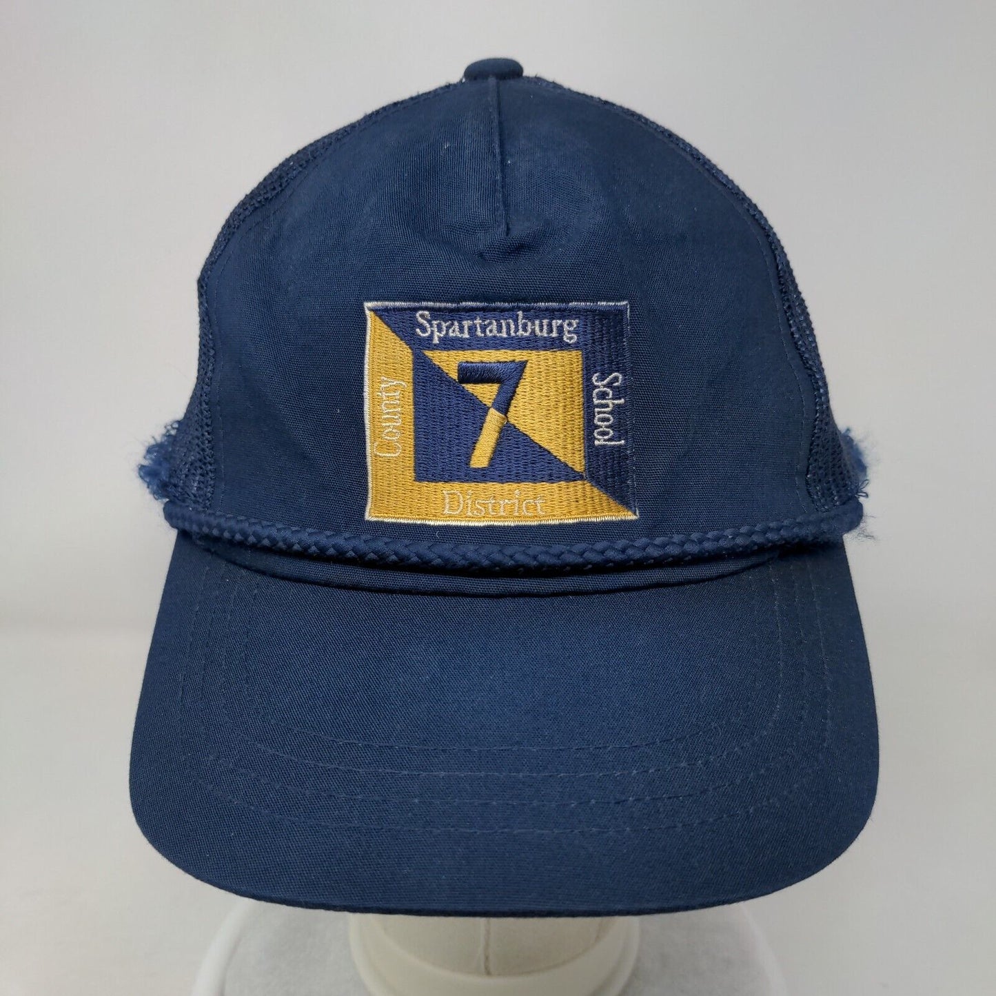 Spartanburg School District 7 Snapback Mesh Back Rope Trucker Hat Blue OSFA