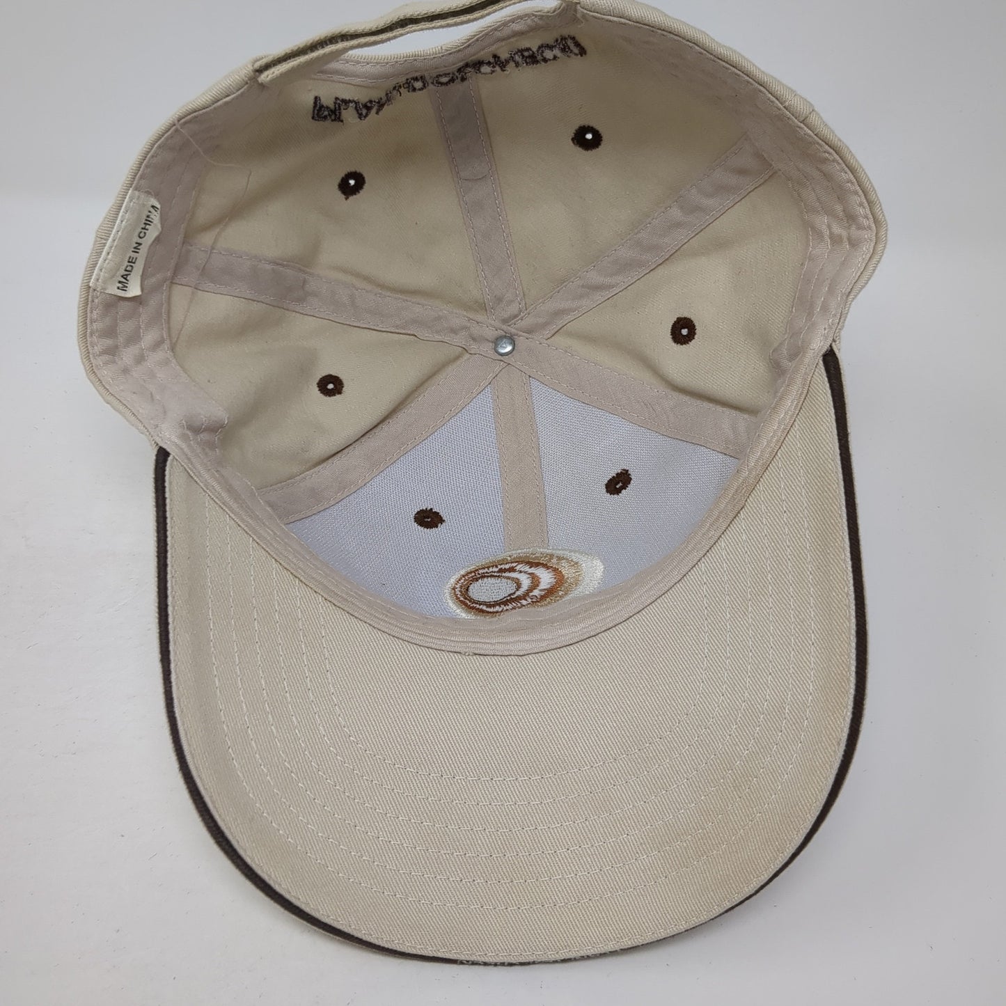 Memphis Plan! Do! Check! Baseball Cap Beige One Size Adjustable Embroidered
