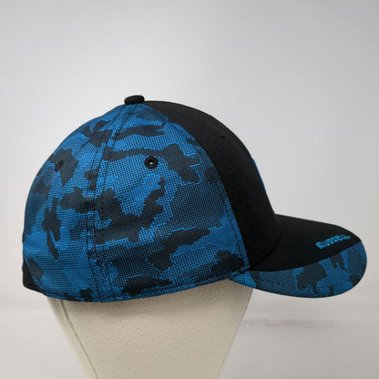 Russell Baseball Cap Black Blue Camo M Embroidered Logo Athletic Hat