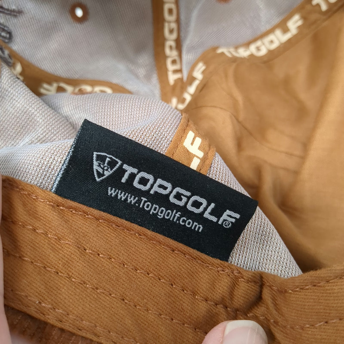 Topgolf 5 Panel Brown One Size Corduroy Slideback Golf Hat Cotton Logo Patch