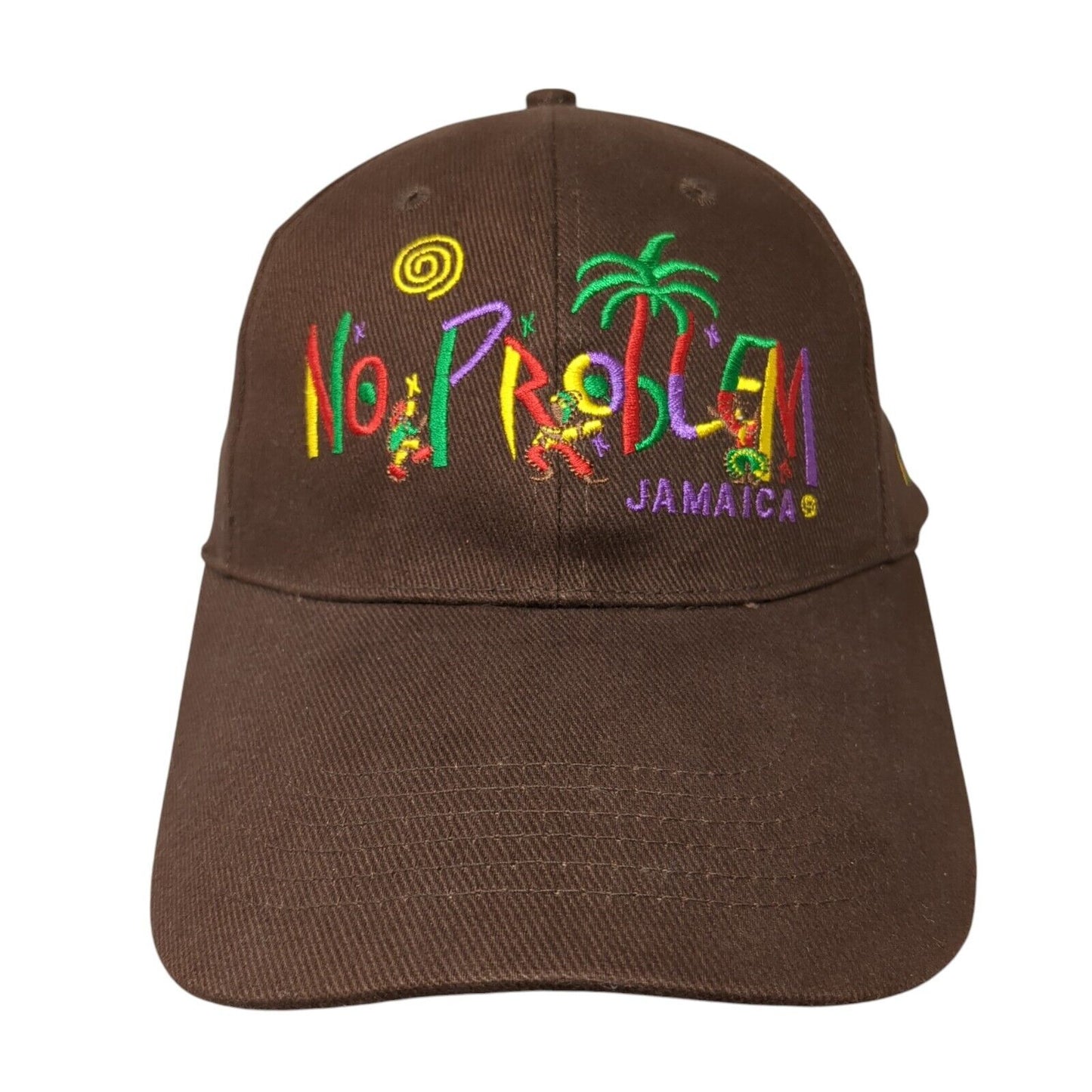No Problem Jamaica Slideback Hat Brown One Size Adjustable Daily Caps