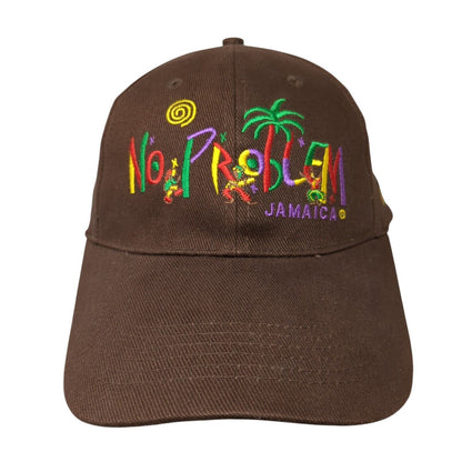 No Problem Jamaica Slideback Hat Brown One Size Adjustable Daily Caps