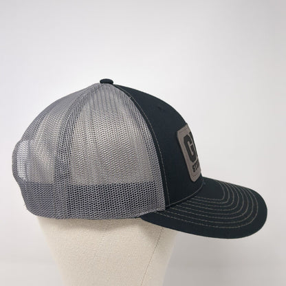 GMF Steel Group Patch Snapback Trucker Hat Black One Size Mesh Back