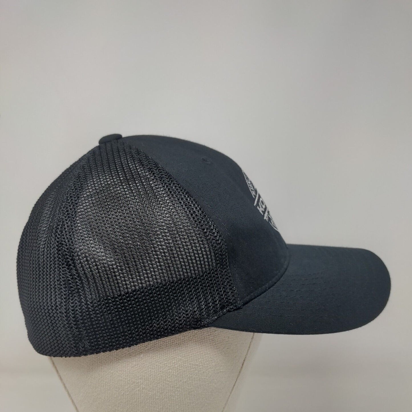 Koloa Surf Company Kauai Hawaii Fitted Trucker Hat Black One Size Mesh Flex Fit