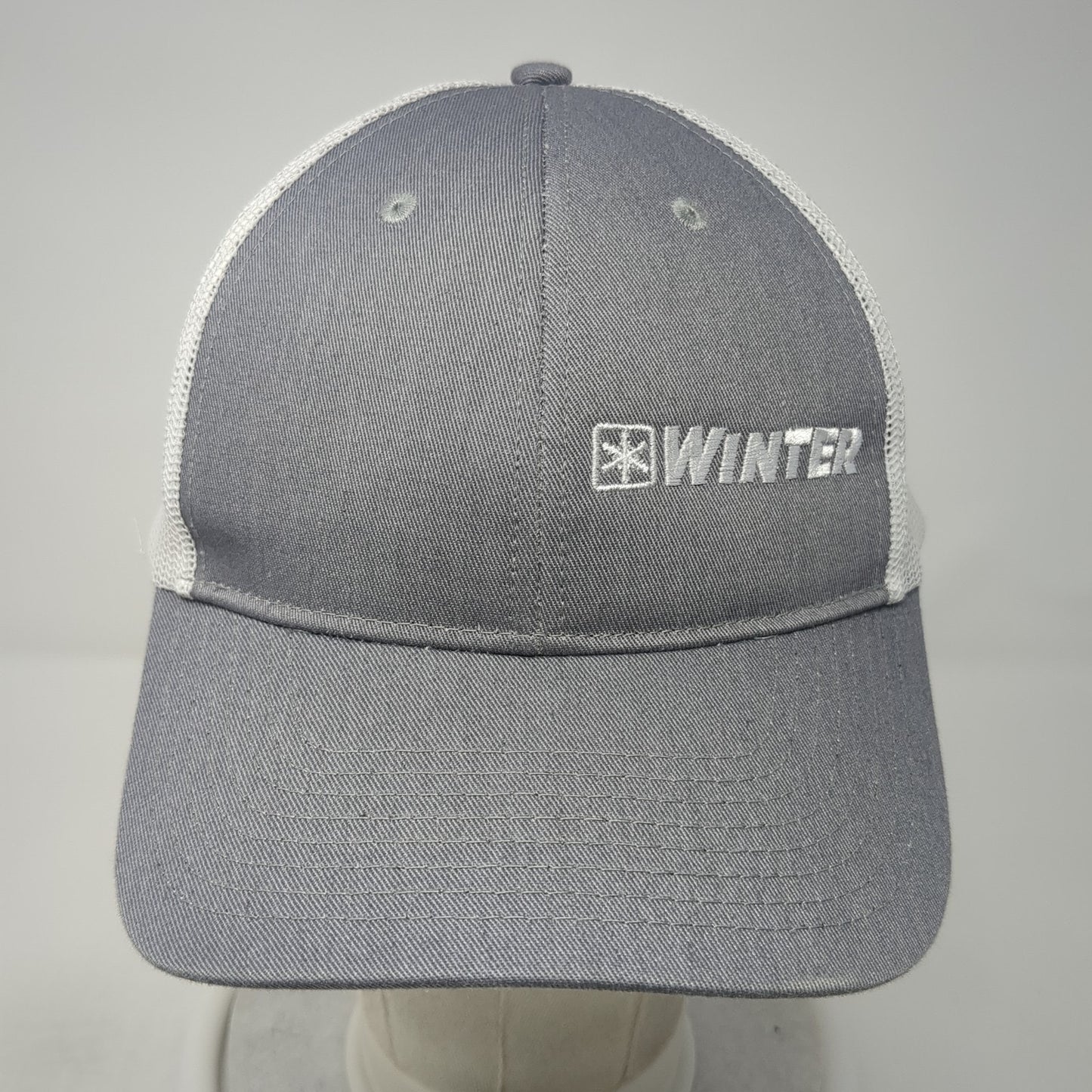 Winter Snapback Mesh Back Trucker Hat Gray One Size Port Authority