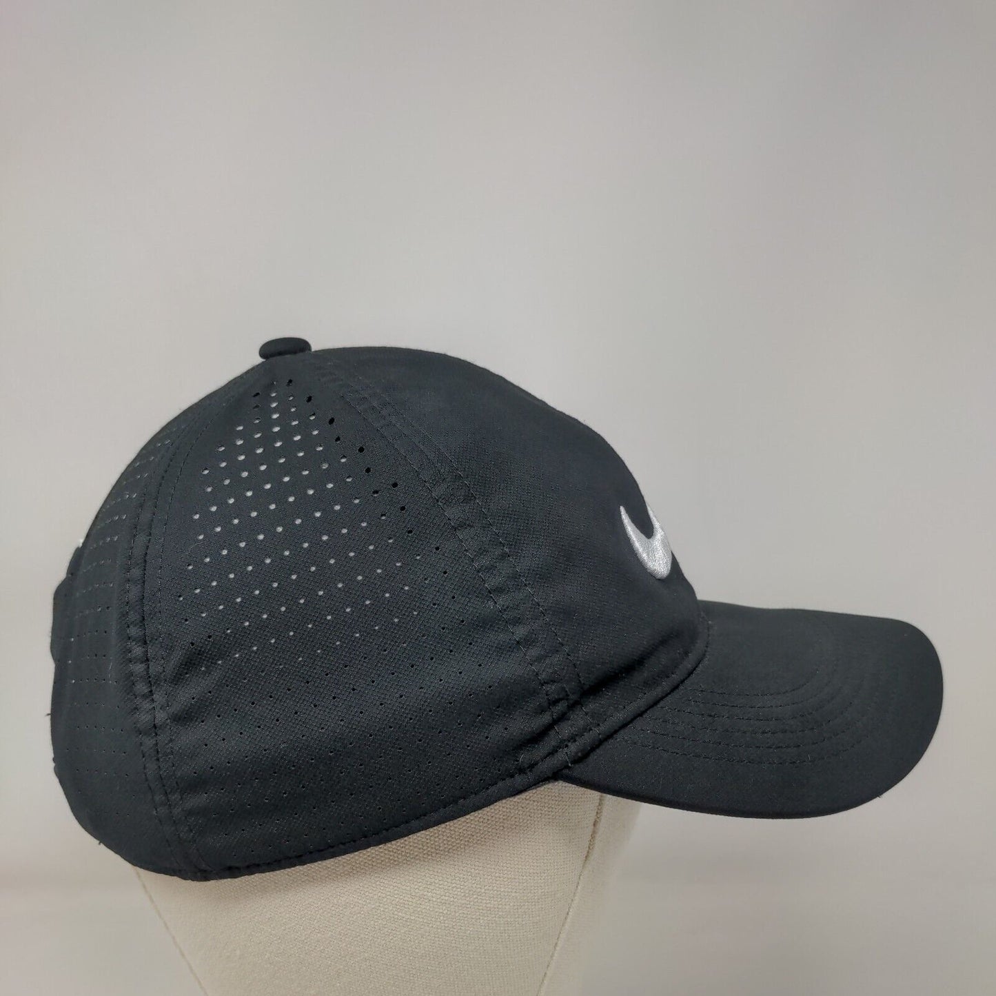 Nike Strapback Hat Black OSFM Adjustable Embroidered Swoosh Legacy91 Dri-Fit