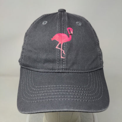 Flamingo Slideback Hat Gray One Size Adjustable Vented Holes 6 Panel