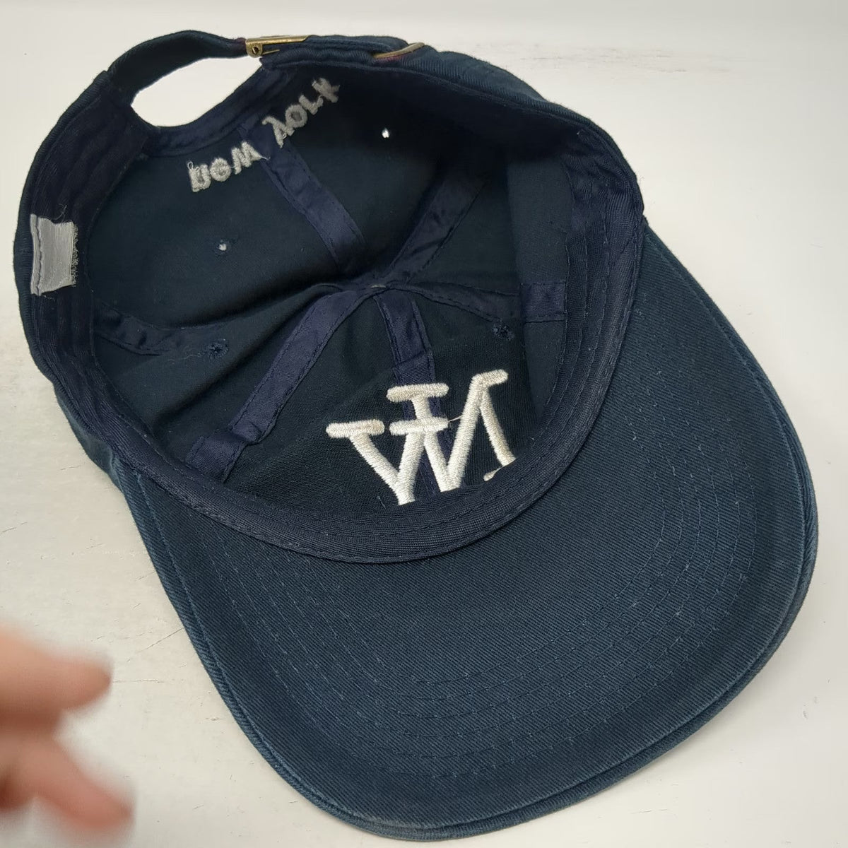 Zephyr Baseball Cap Blue One Size Embroidered NY New York Hat Slideback