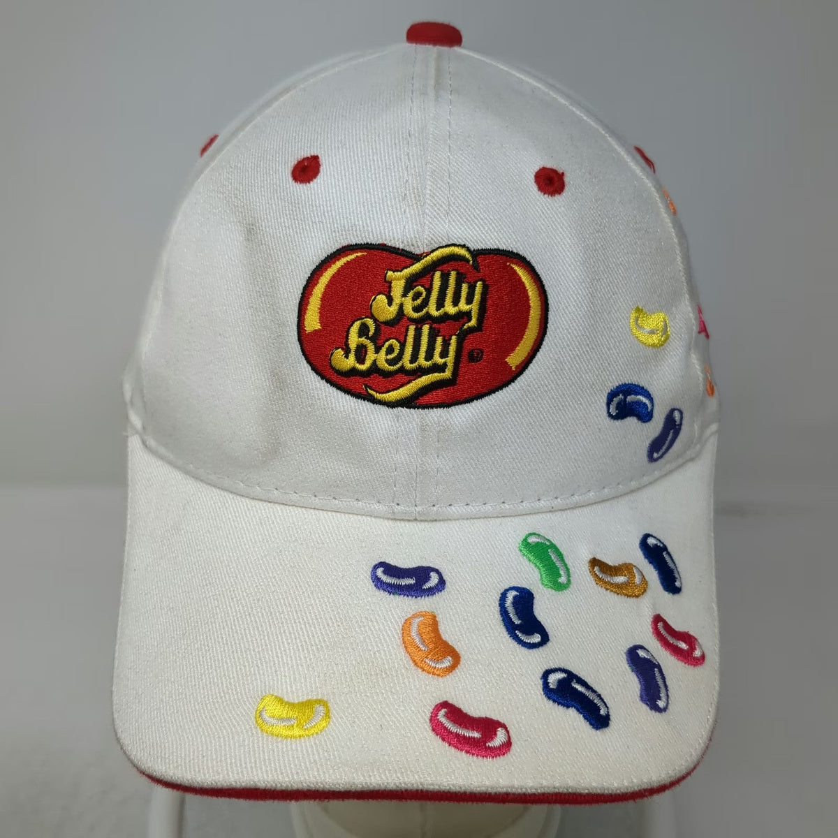 Town Talk Baseball Cap White One Size Jelly Belly Embroidered Candy Beans Hat