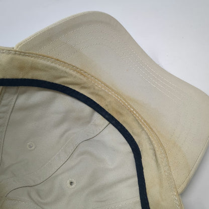 Nautica Baseball Cap Beige One Size Slideback Cotton Embroidered Blue Sail Hat